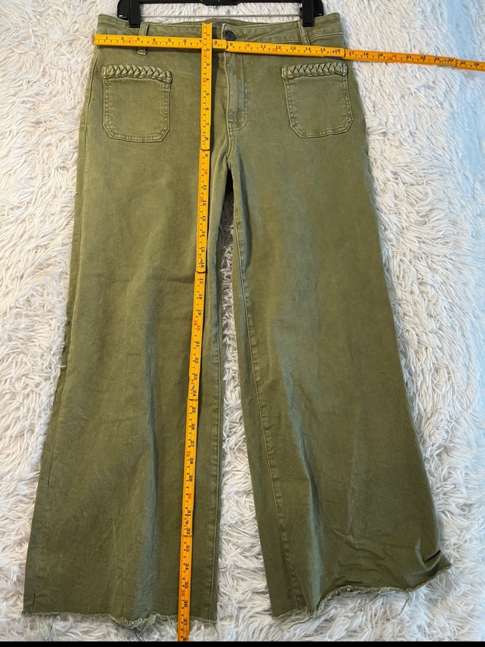 KUT From the Cloth Meg High Rise Wide Leg-Olive 8 - Picture 11 of 11